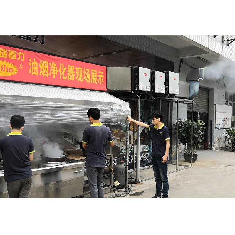 Double Pass Electrostatic Precipitator W/ UV-C Filter Grease Smoke Removal Performance - Over 98% Removal Rating at Low Altitude Air Emission Level